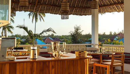 Rooftop terrace at Swahili Coast Villas